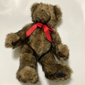 Boyd’s Bear Brown with Red Bow, Plaid Paws
